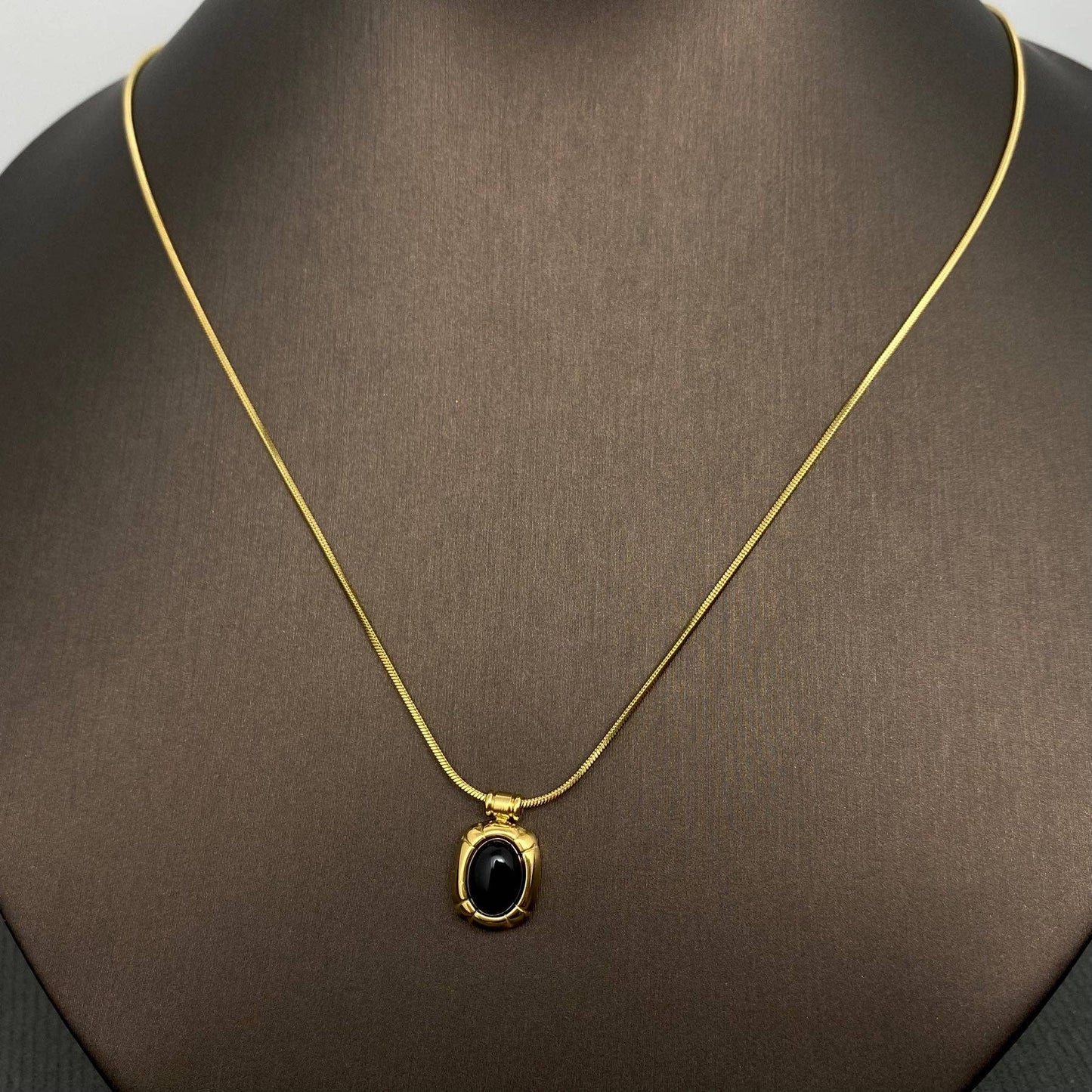 Dax 18K Gold Non-Tarnish Natural Stone Necklace
