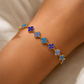 18K Gold Plated Ombre Crystal Clover Chain Bracelet