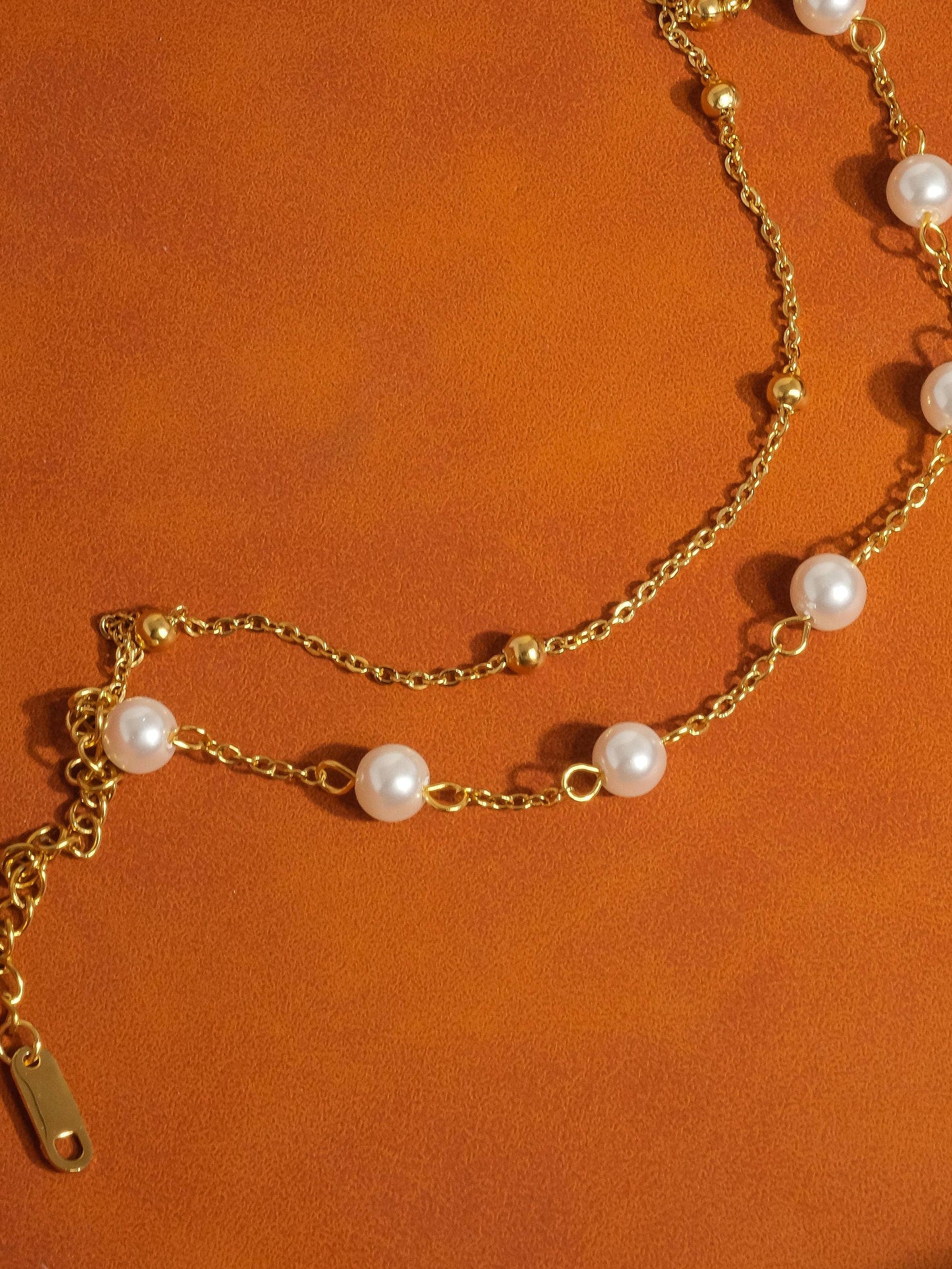 Gilles 18K Non-Tarnish-Layered Pearl Bracelet: Yellow Gold PVD