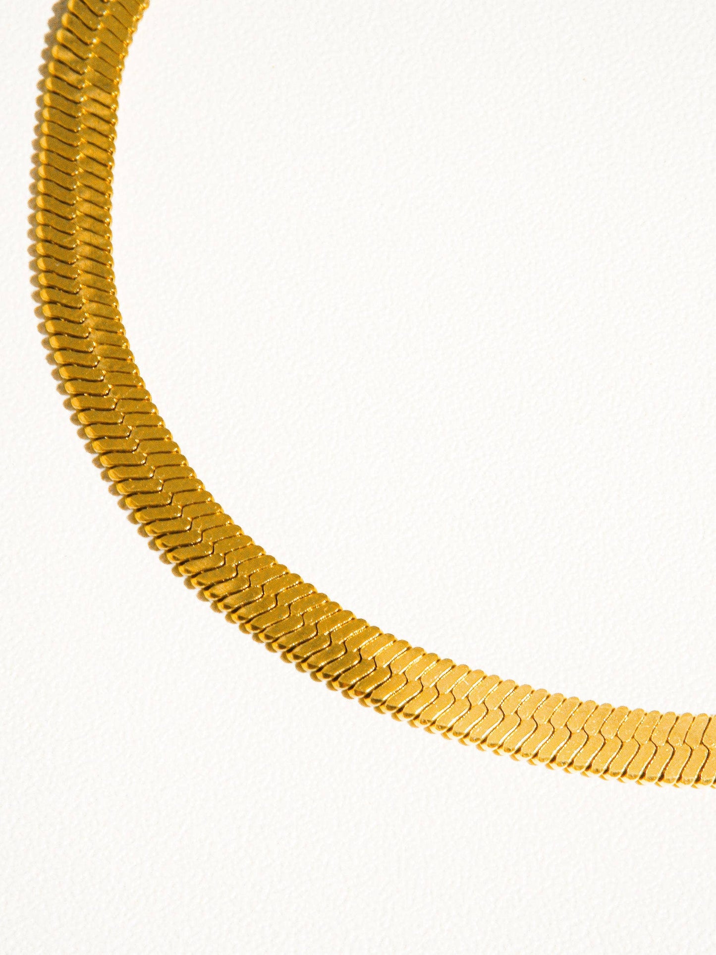 18K PVD Gold Non-Tarnish Flat Snake Chain Necklace & Bracelet: Yellow Gold / Stella Bracelet