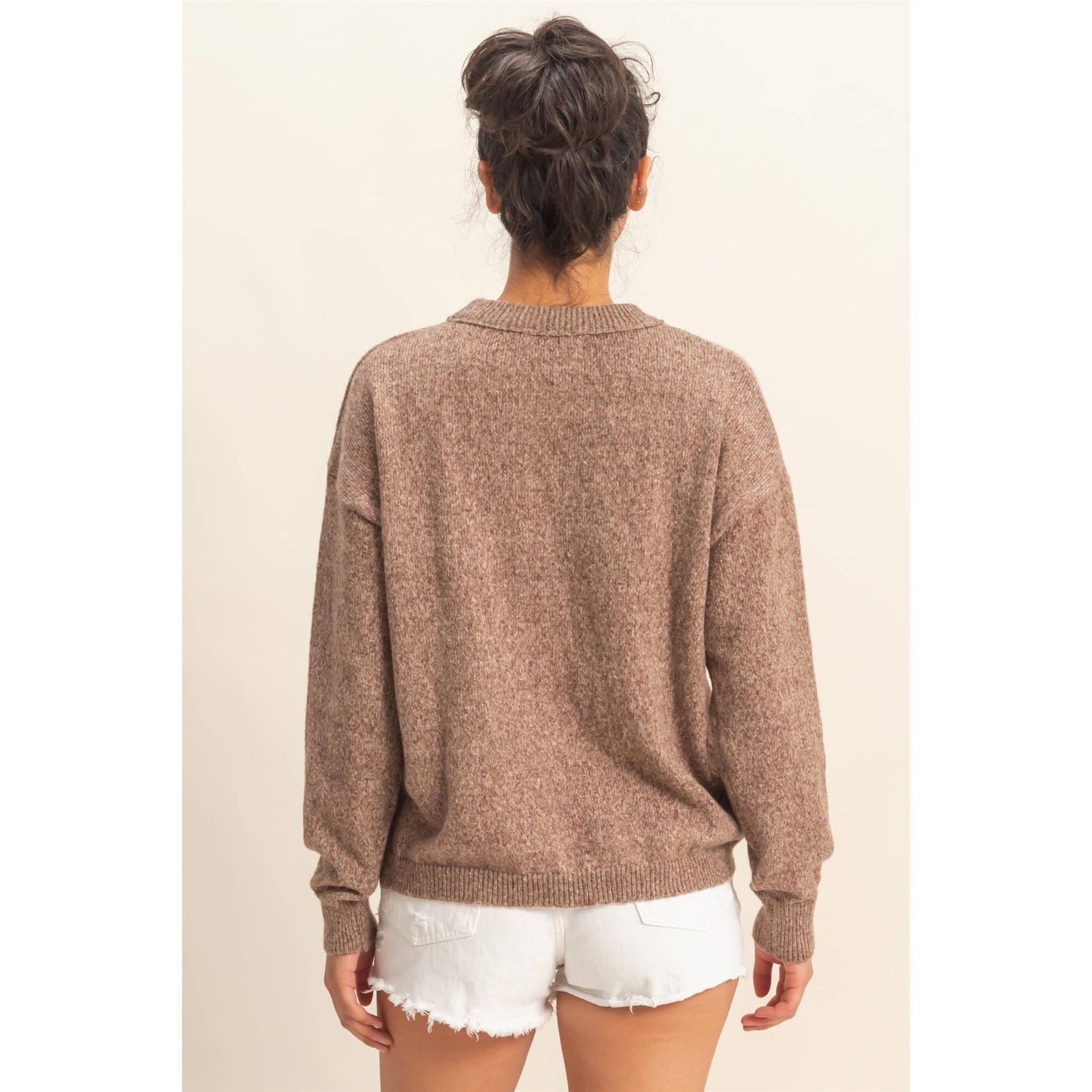 Front Seam Crew Neck Sweater:S-M-L(2-2-2)