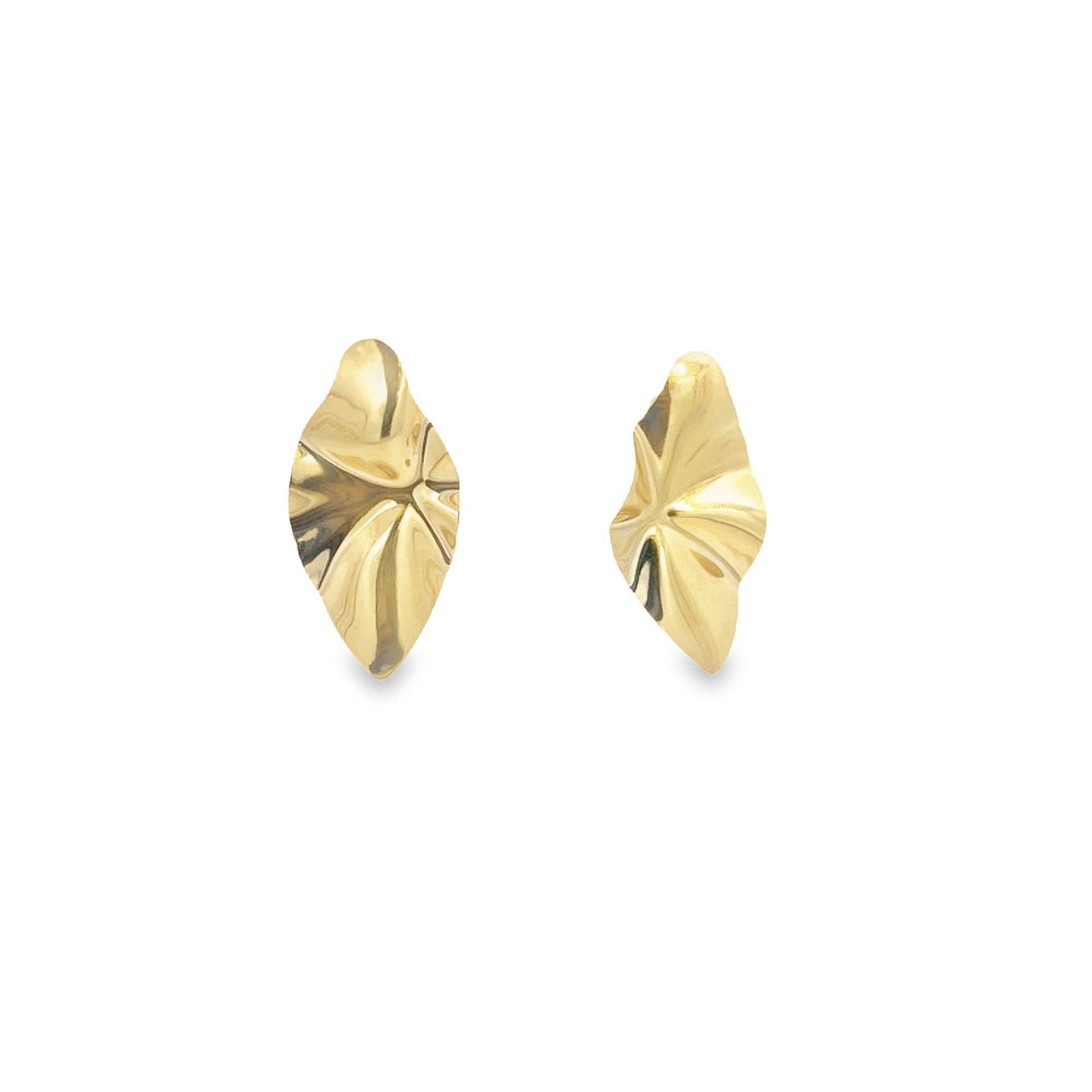 Claire 18k Gold Filled Minimalist Wavy Earrings (L391): Gold