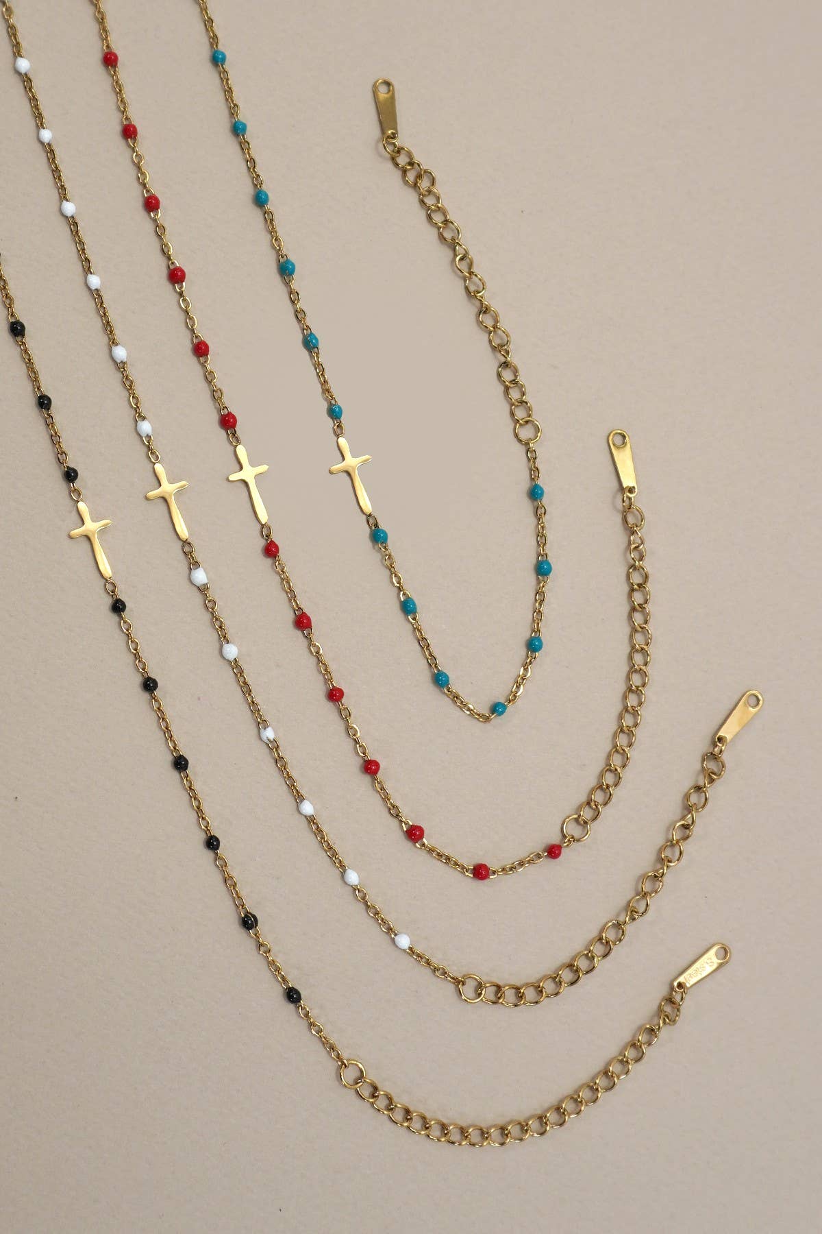 18K STAINLESS STEEL TARNISH FREE CROSS BRACELET