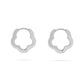 18K Gold PVD Stainless Steel Flower Huggie Earrings:Silver/Gold