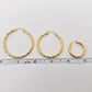 18K Gold Plated Stainless Steel Cable Hoop Earrings - Medium