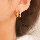 Maddison-Gold Non-Tarnish Double C Hoop Earring: Yellow Gold