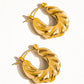Kimberly 18K Gold Non-Tarnish Braided Hoop Earring: Yellow Gold