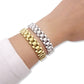 18k Gold Filled Strap Link Bracelet: Silver / 16 cm (Women)