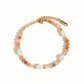 Jade 18K Non-Tarnish Bohemian Stone and Bead Bracelet: Faye-Green