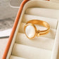 Jade Non-Tarnish Classic Shell Stone Ring: Yellow Gold