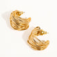 Noemie 18k Gold String C Hoop Huggie Earring: Yellow Gold