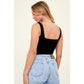 Double Layer Sleeveless Squre Neck Soft Tank Top