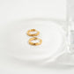 18K Gold PVD Stainless Steel Textured Twisted Huggie Hoop Earrings / ERJ0026: Stainless / 18mm