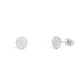 18K Gold PVD Stainless Steel Pave Stone Round Stud Earrings: Stainless