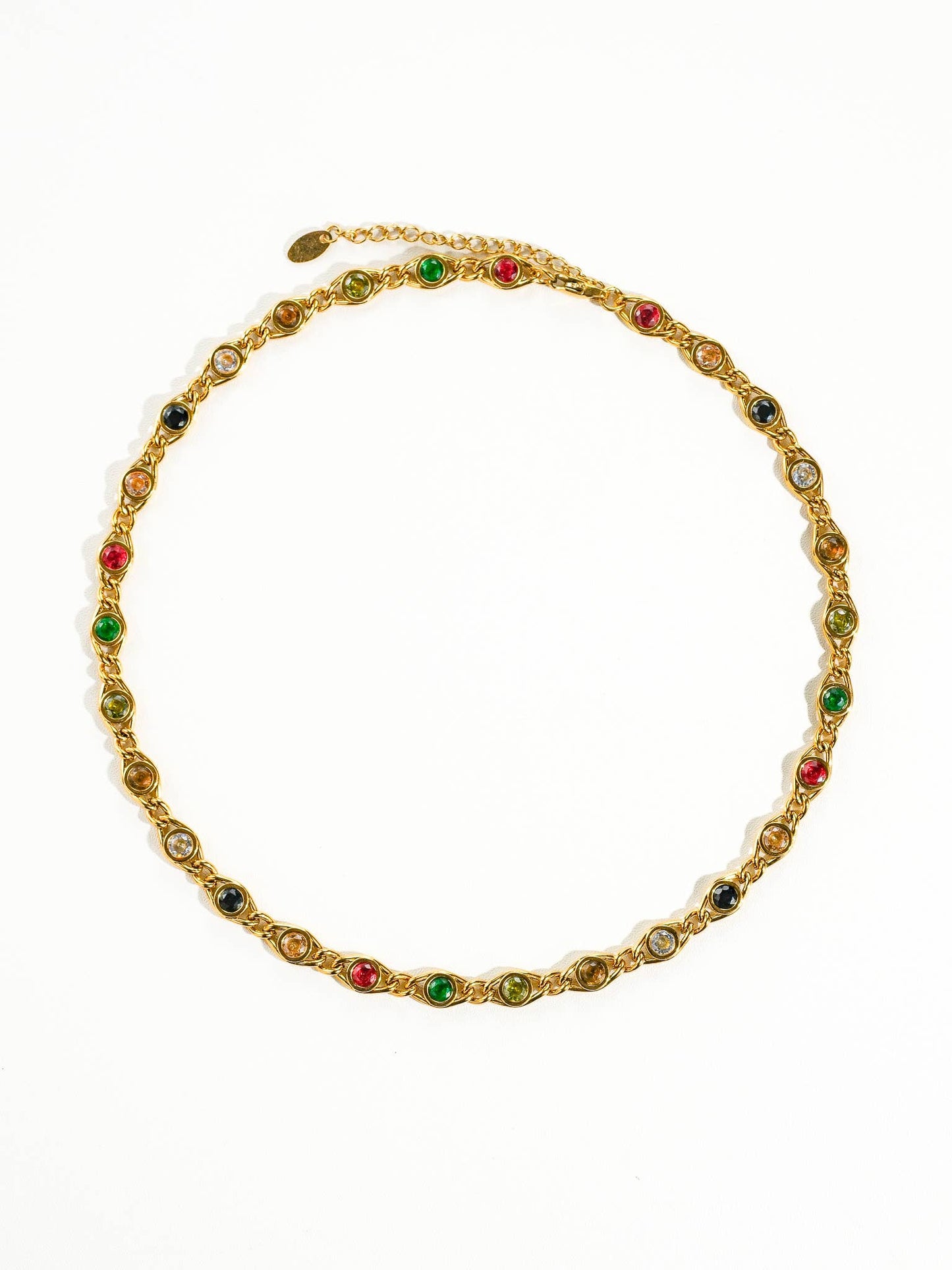Alba Colored Cubic Zirconia Necklace, Bracelet: Multi-Colored / Necklace