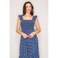 Mia Floral Smocked Flutter  Maxi Dress