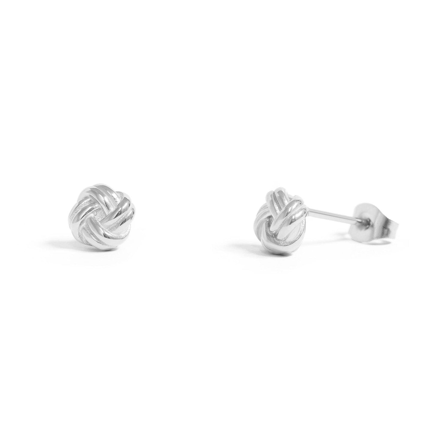 18K Gold PVD Stainless Steel Knot Stud Earrings: Stainless