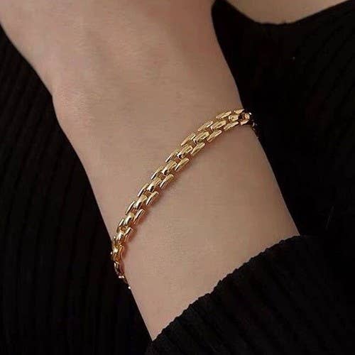 18K STAINLESS STEEL TARNISH FREE CUBAN BRACELET GOLD