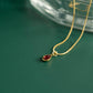18K Gold PVD Teardrop Birthstone Charm: January-December