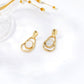 Organic Hammered Gold Mother of Pearl Drop Earrings