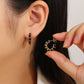 Enamel Gold Hoop Earrings for Women