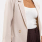 SOLID FOLDED SLEEVE BLAZER