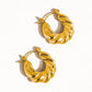 Kimberly 18K Gold Non-Tarnish Braided Hoop Earring: Yellow Gold