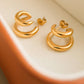 Maddison-Gold Non-Tarnish Double C Hoop Earring: Yellow Gold