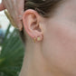 18K Gold PVD Stainless Steel Pave Stone Round Stud Earrings: Stainless