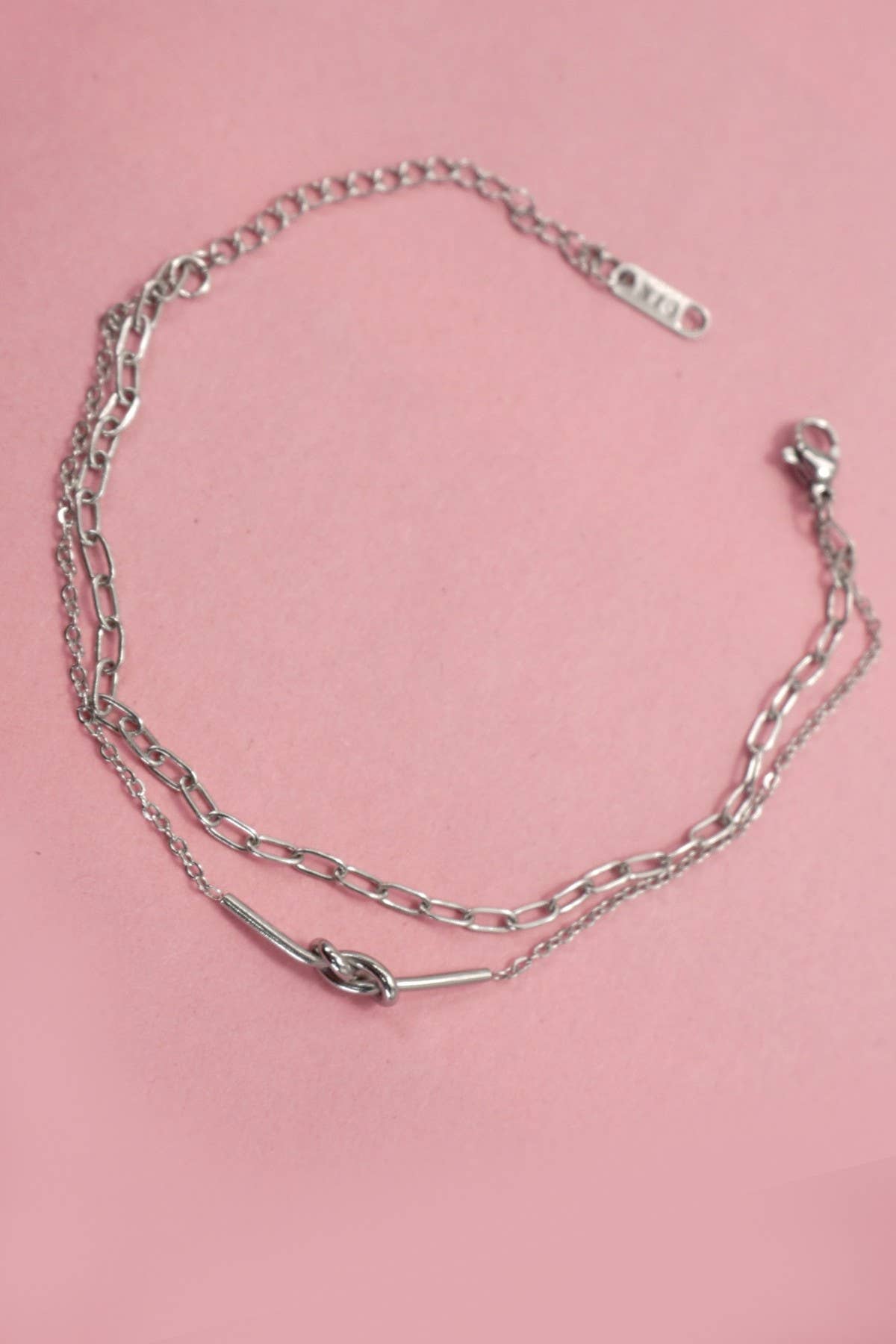 18K STAINLESS STEEL TARNISH FREE KNOT BRACELET Sulver