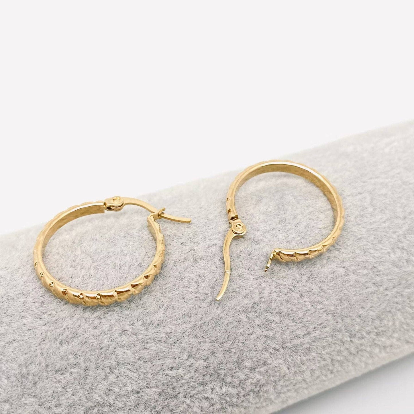 18K Gold Plated Stainless Steel Hoop Earrings Small