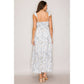 Reese Flutter Strap Woven Maxi Dress Wht/Blue/Taupe