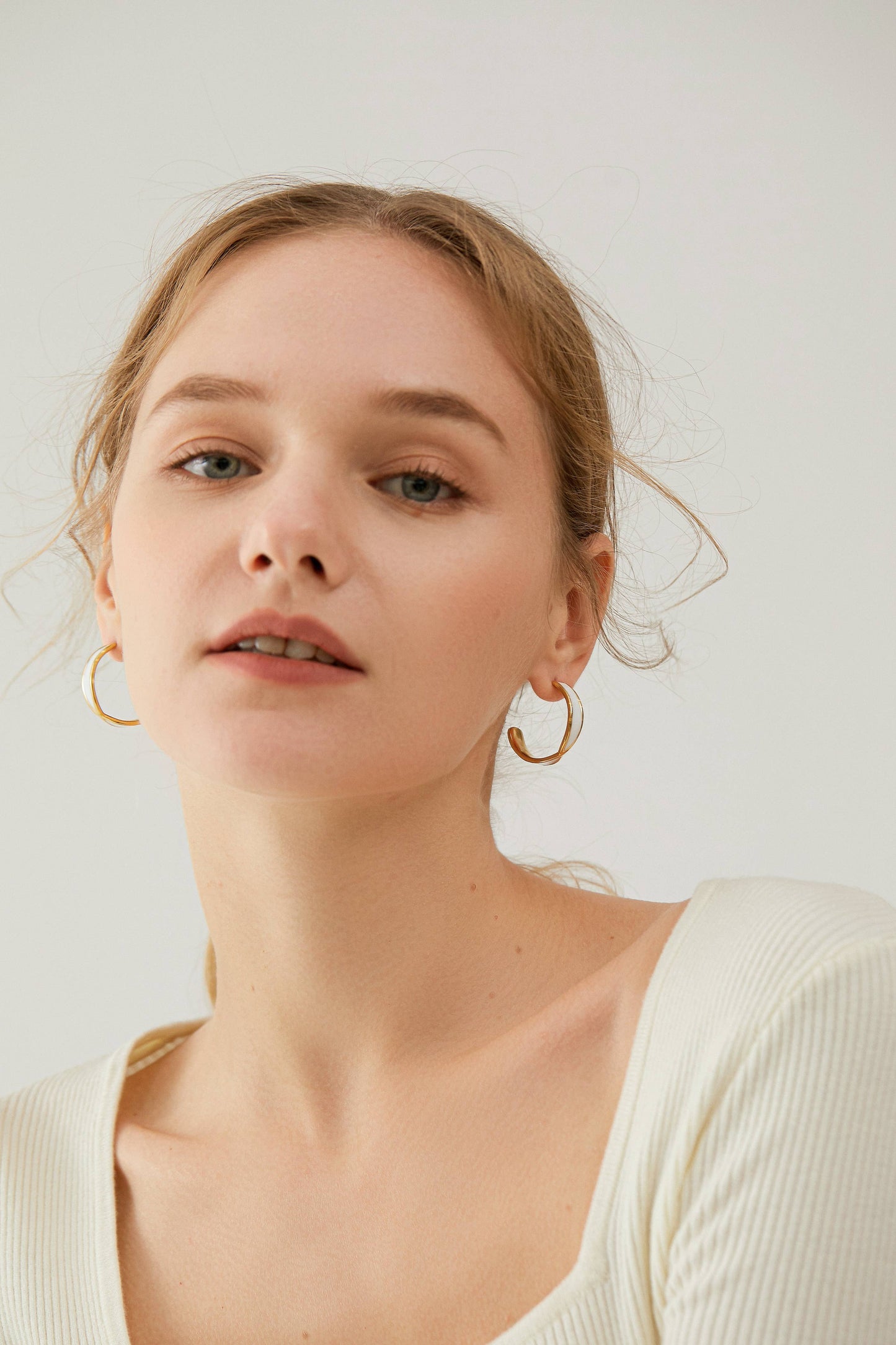 Chunky Hoop  Huggie Earrings