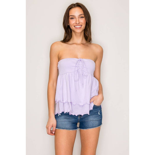 Connie Ruffle Adjustable Tube and Halter Top