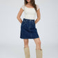 LACE FRONT BOW DETAIL SHORT SLEEVE KNIT TOP