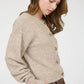 RIBBED TRIM BUTTON DOWN LONG SLEEVE KNIT CARDIGAN