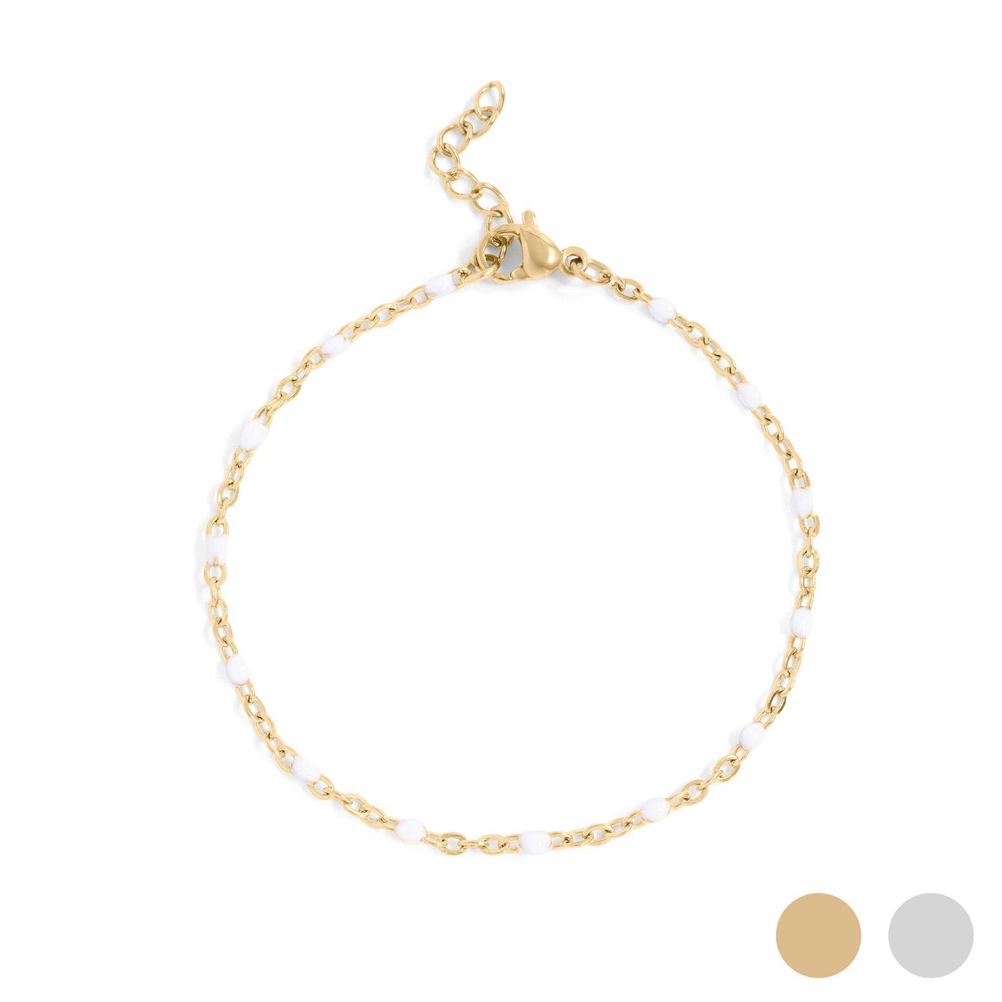 18K Gold PVD Stainless Steel Confetti Chain Bracelet: Gold