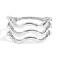 18K Gold PVD Stainless Steel Triple Wave Geometric Ring: Gold or Silver