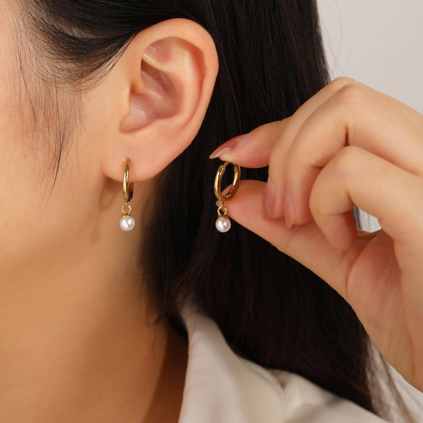 Delicate Pearl Drop Earrings