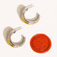Lazare 18K Non-Tarnish Multi C Hoop Earring: Multi-Colored