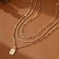 18K STAINLESS STEEL TARNISH FREE LAYERED NECKLACE GOLD