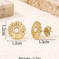 Tiny Pearl Sun Flower Stud Earrings