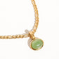 Winslow Non-Tarnish Green Stone Pendant Chain Necklace: Green
