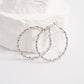 18K Gold PVD Stainless Steel Twist Hoop Earrings: Stainless / 30mm