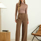 SEAMLESS MOCK NECK LONG SLEEVE BODYSUIT DEEP TAUPE