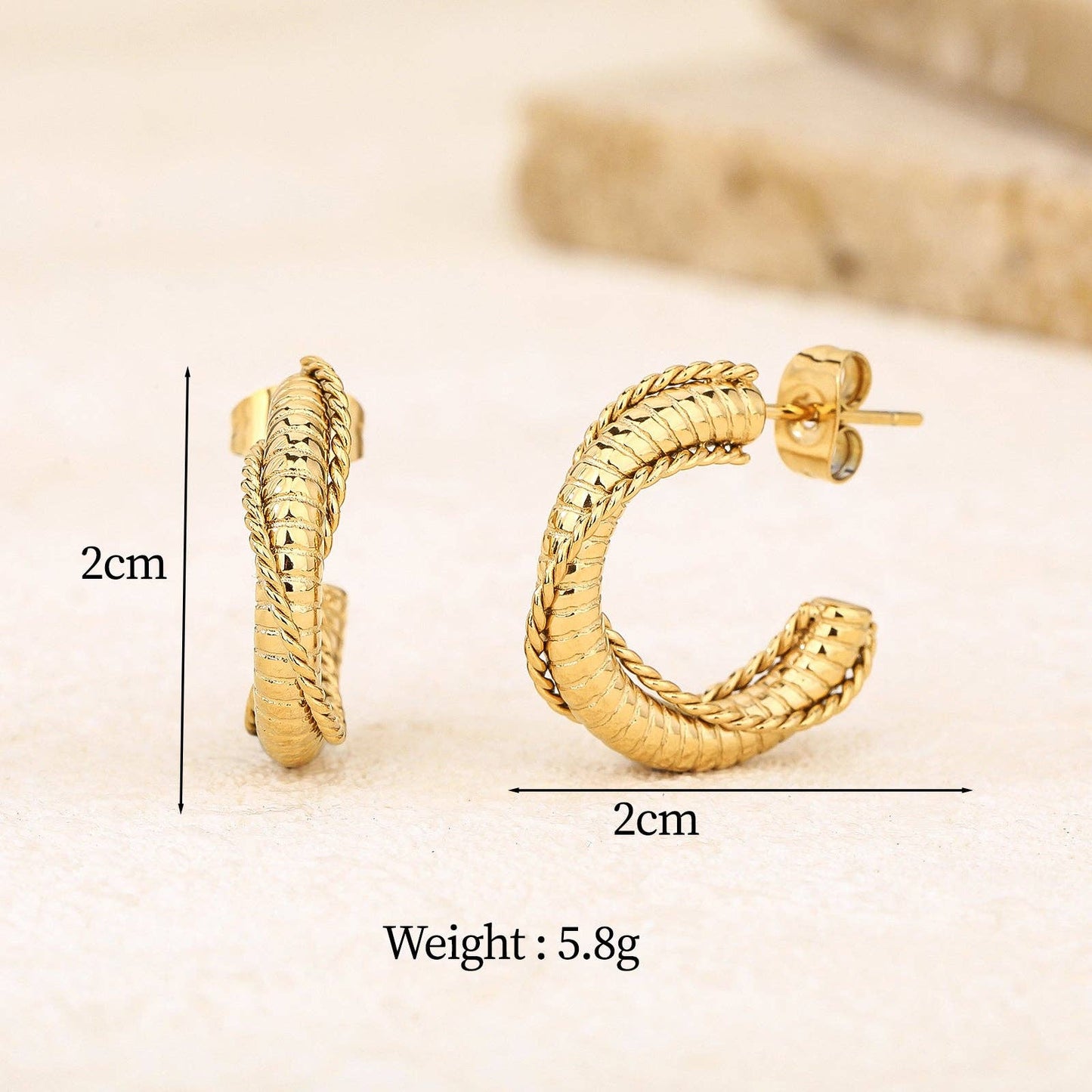 Trendy Chunky Gold Hoop Earrings
