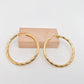 18K Gold Plated Stainless Steel Cable Hoop Earrings - Medium