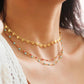 Pink Lady 18K PVD Gold Non-Tarnish Beaded Petite Chain Necklace: Rose