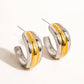 Lazare 18K Non-Tarnish Multi C Hoop Earring: Multi-Colored