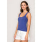 Ribbed Square Neck Double Layer Tank Top